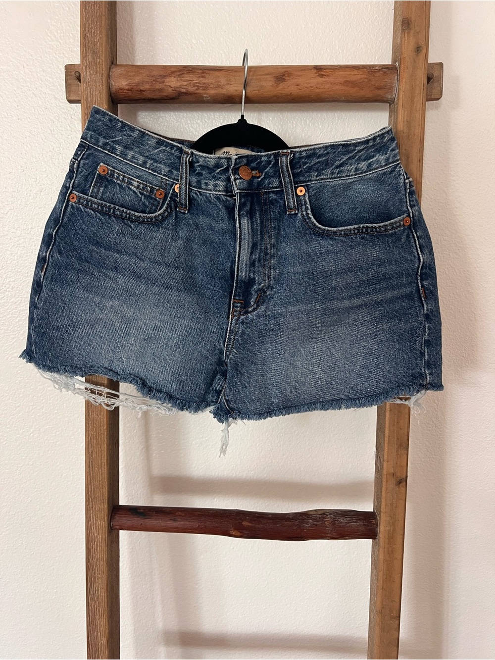 Madewell Women's Dark Blue Denim Cutoff Shorts